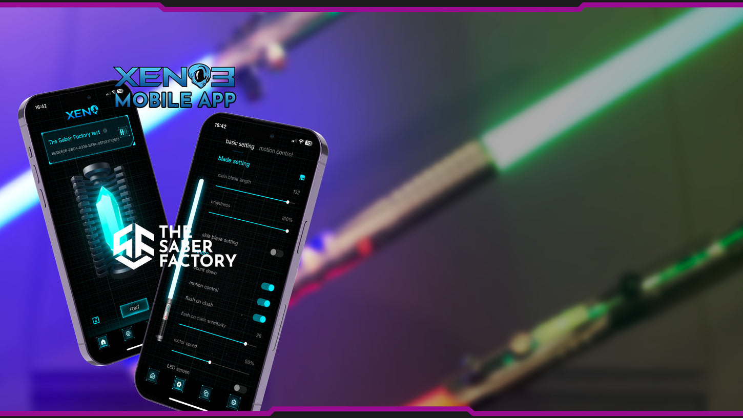 Download the Xeno Configurator app to control your lightsaber